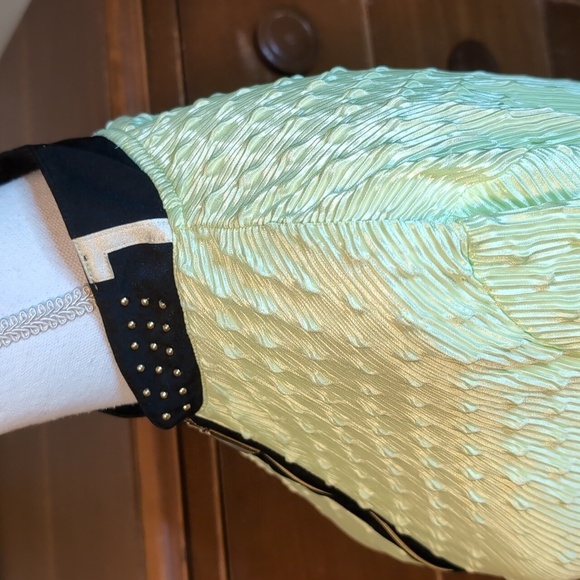 Jamie Sadock Lime Bubble Print Short Sleeve Ribbed Golf Top Size XL - Picture 6 of 13